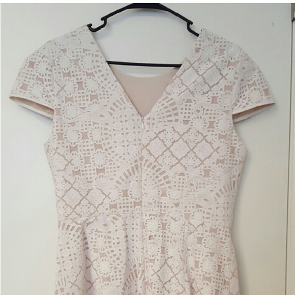 Anthropologie | White lace cap sleeve fit & flare dress - Picture 12 of 13